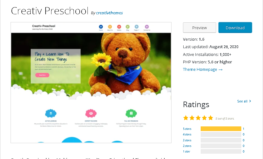 Preschool and Kindergarten WordPress Themes