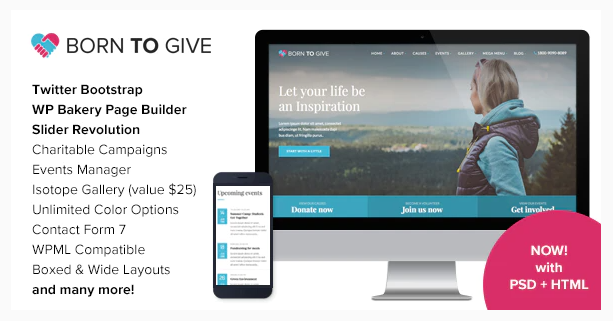 born to give-Crowdfunding WordPress Themes