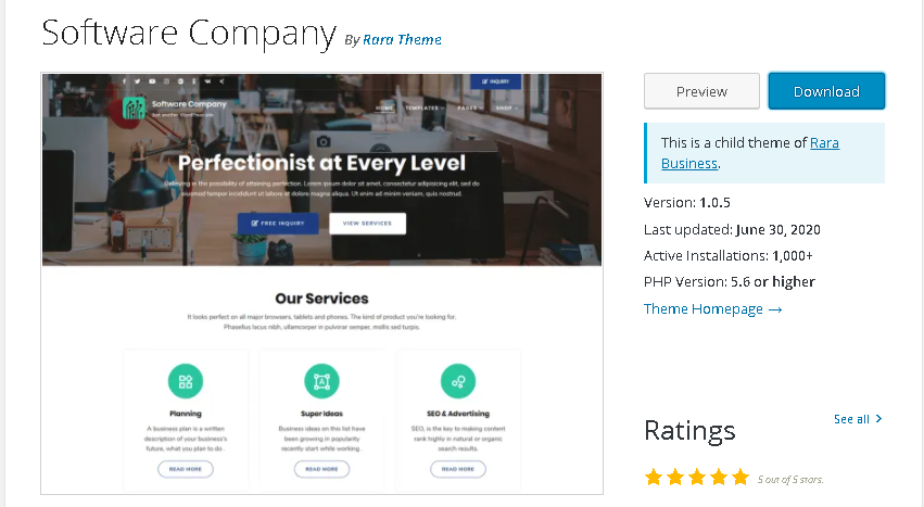 Software Company WordPress Themes