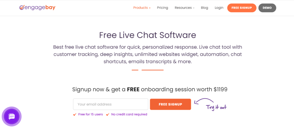 EngageBay’s Free Live Chat