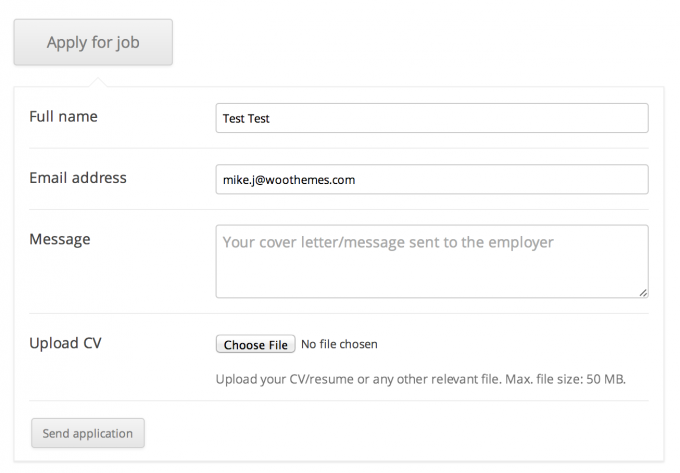 The Job Application Form