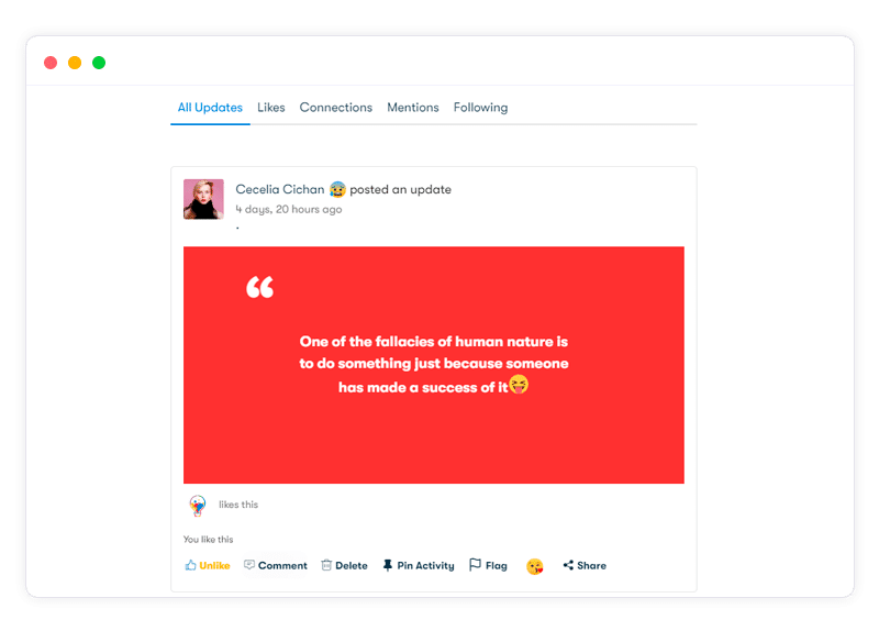 Activity stream