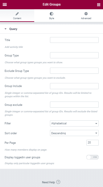 BuddyPress Elementor Shortcode Widgets