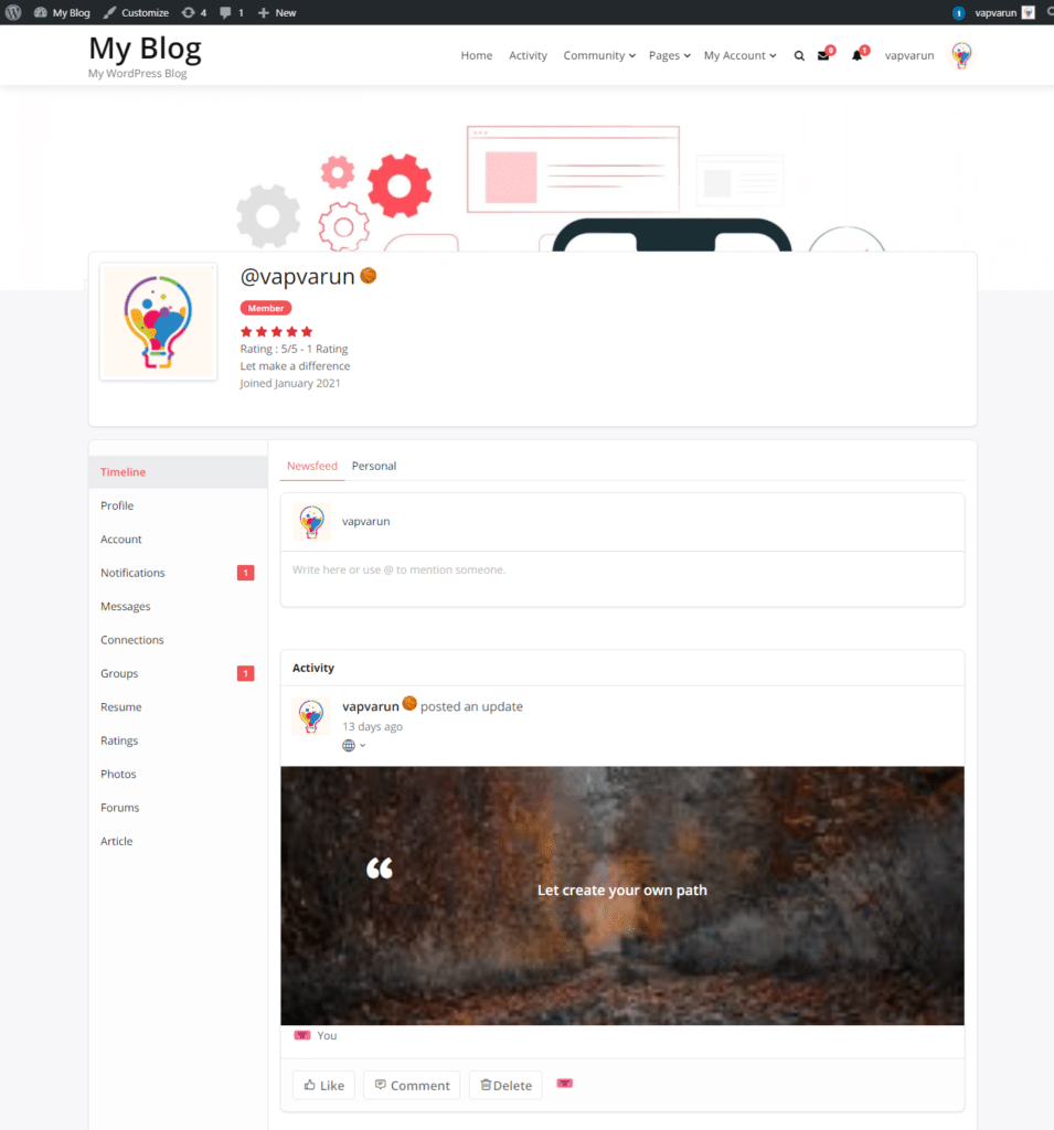 BuddyPress Newsfeed with BuddyBoss Platform
