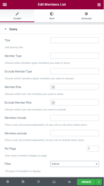 BuddyPress Elementor Shortcode Widgets