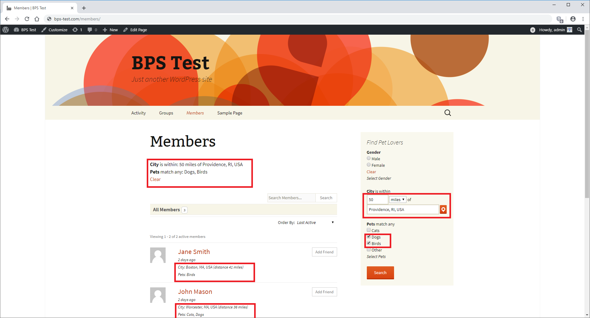 BuddyPress Profile Search