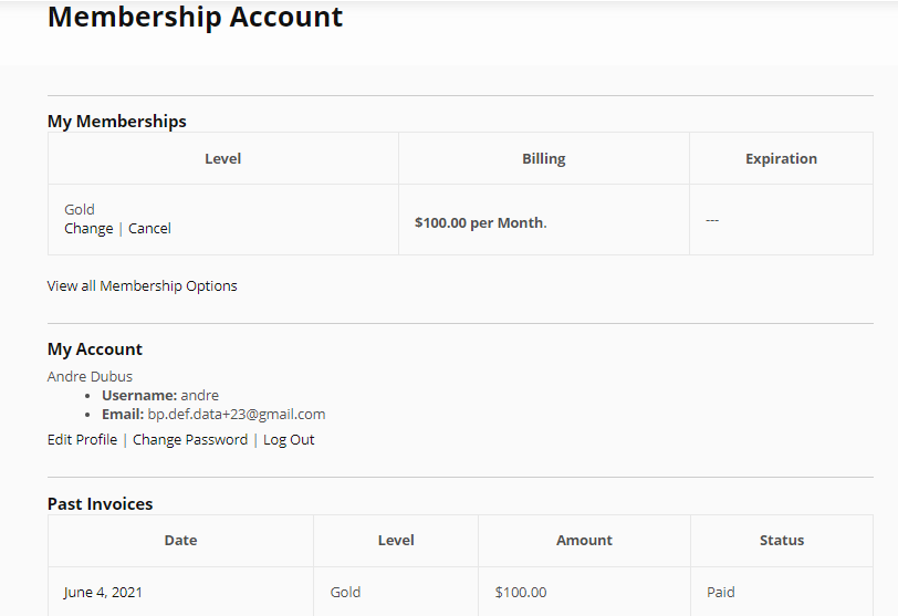 Paid Memberships