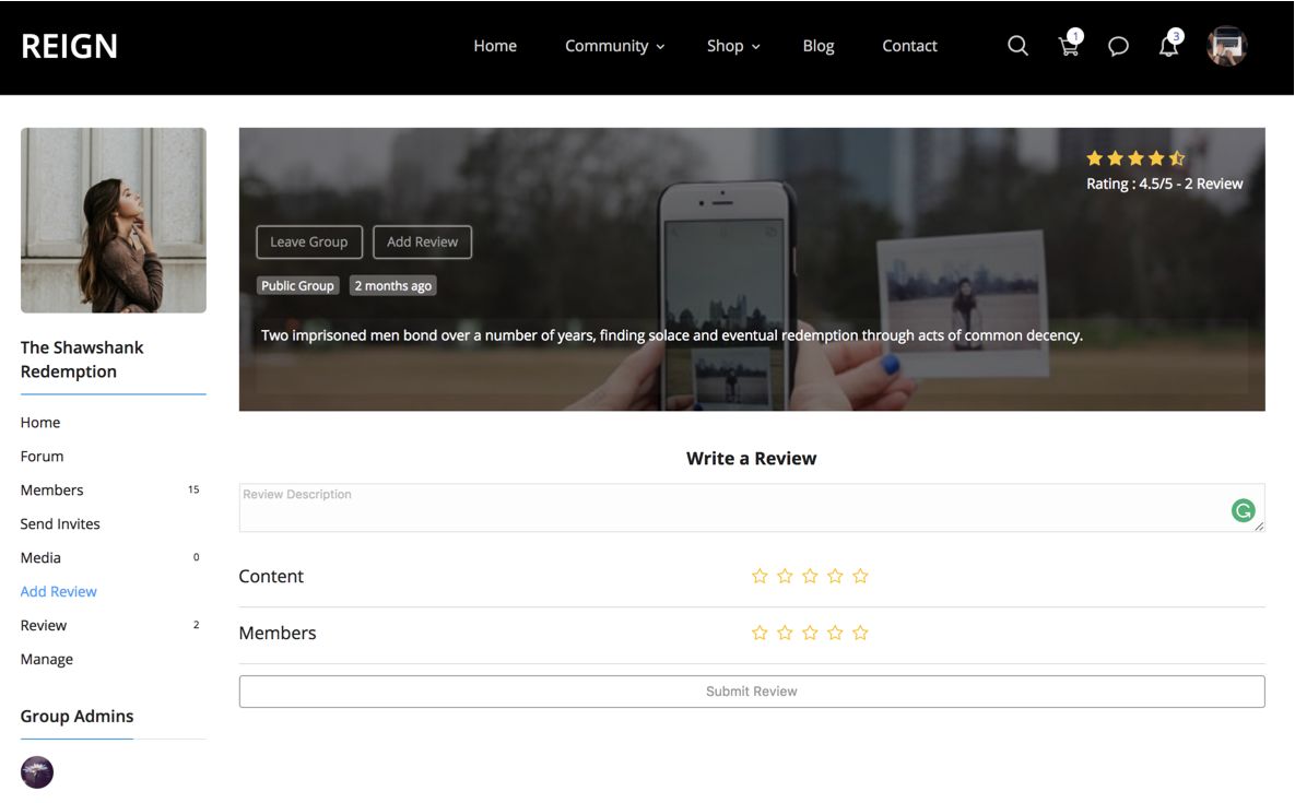 BuddyPress Reviews Plugins