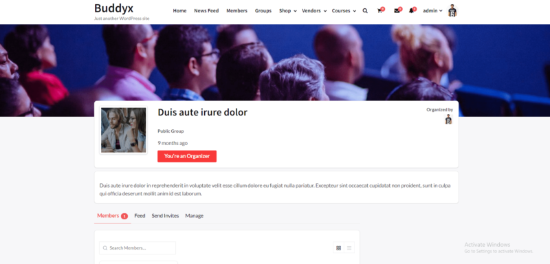 buddypress single group page
