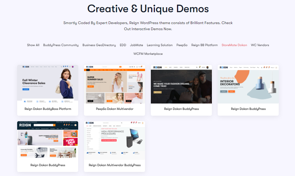 reign demo, buddyboss platform- Social Marketplace