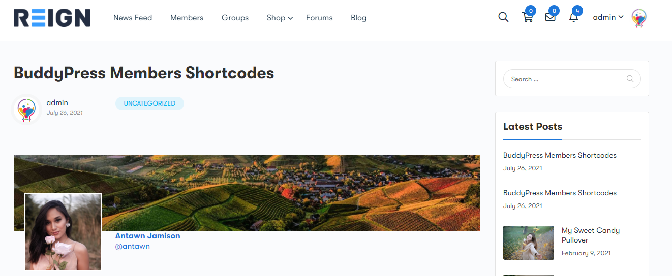 Members Shortcode