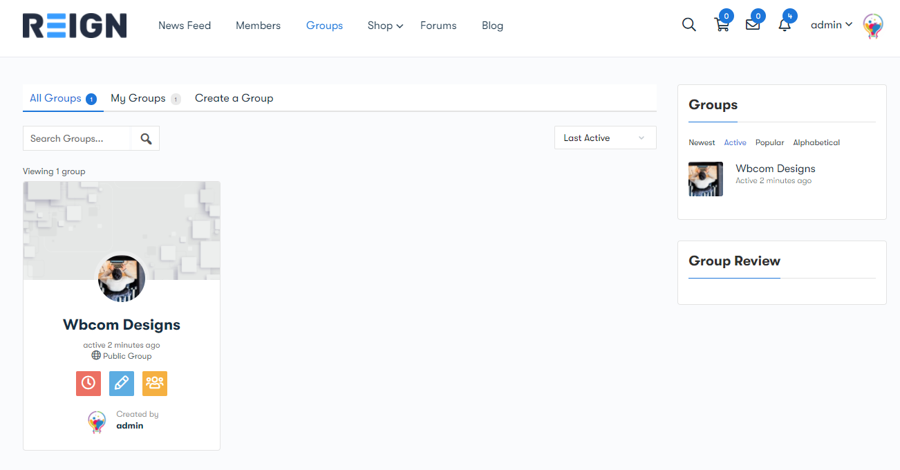 Group Shortcode