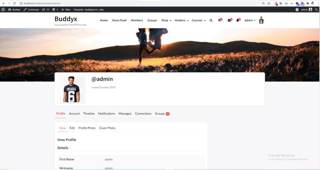 single member buddypress template