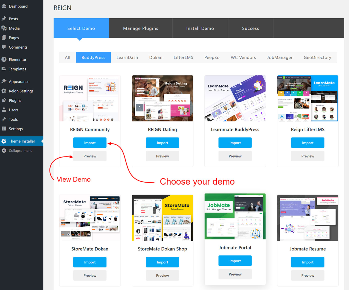Install Community Demos