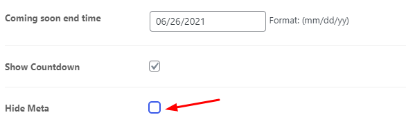 hide meta data setting