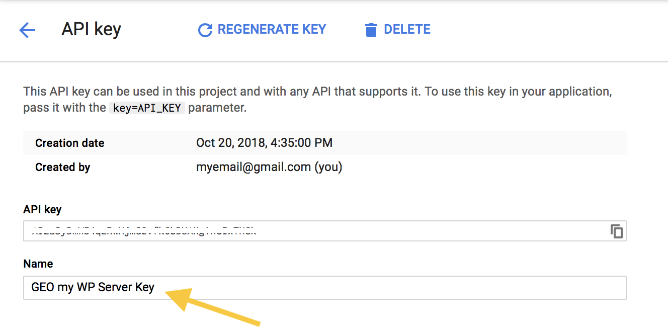 GEO my WP Server key
