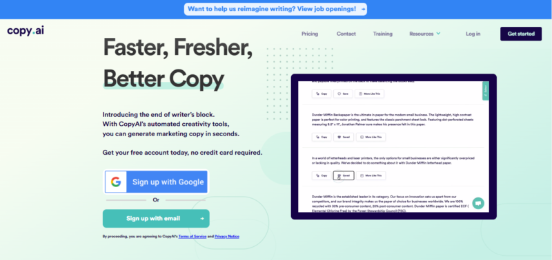 Copy.ai- Pro-Level Tools