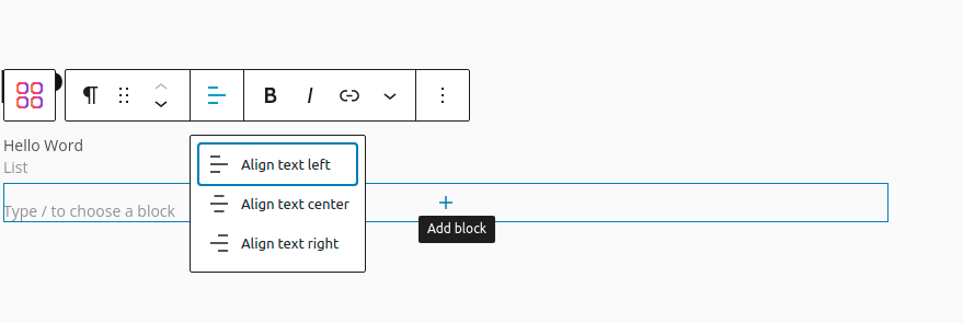 Block alignment