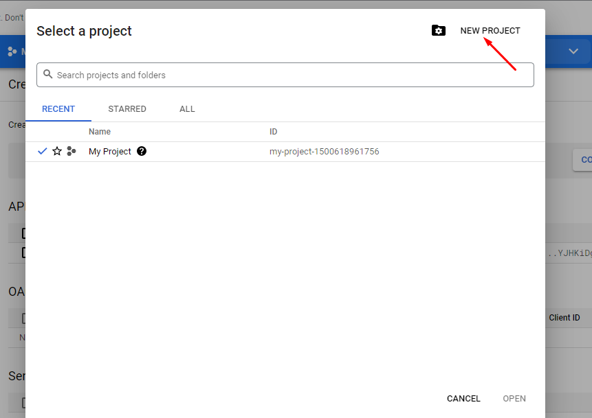 Create a new project