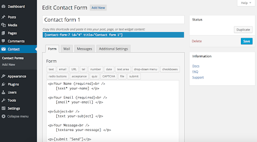 WordPress Form Plugin