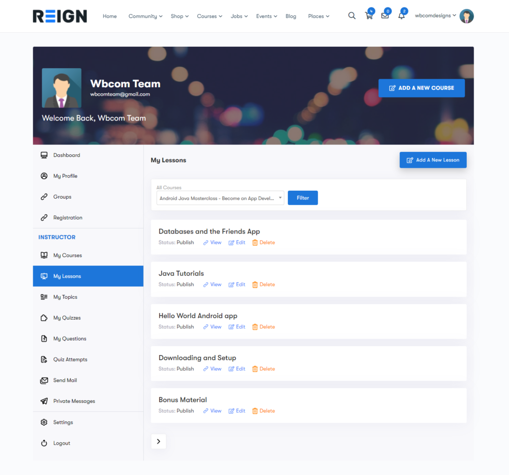 Learndash - Frontend Lesson Listing