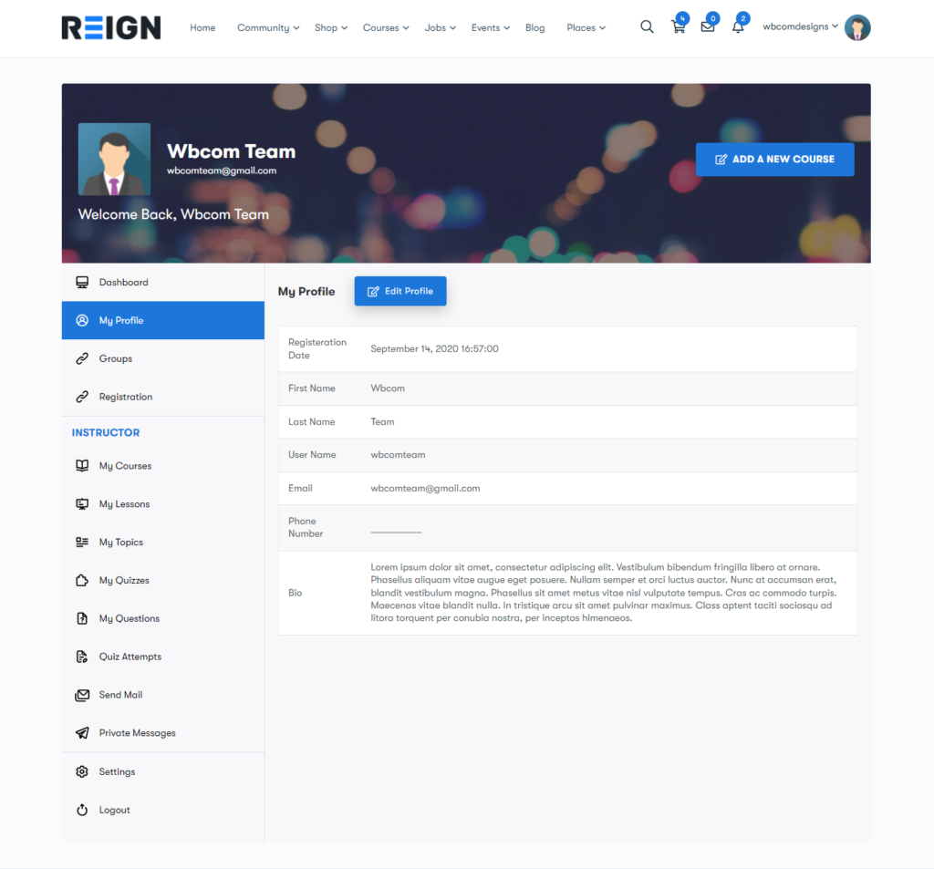 Learndash - Frontend Profile Display