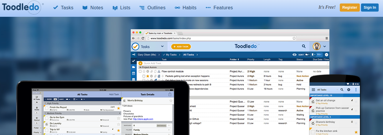 Toodledo- Goal Tracking 