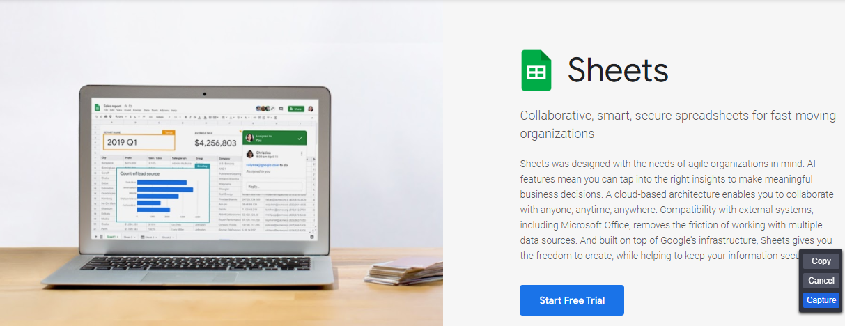 Google spreadsheet- Digital marketing strategy tools