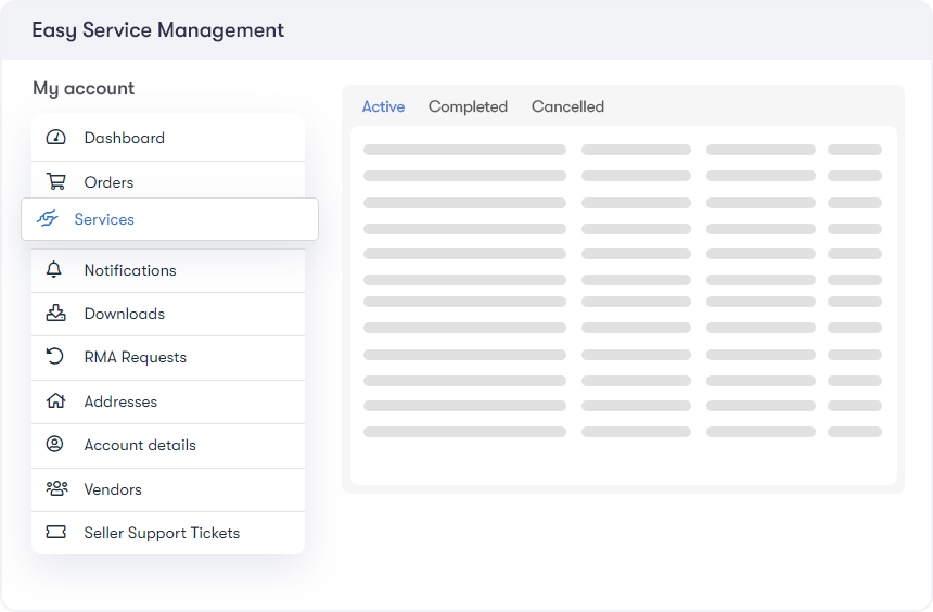 WooCommerce sell service management