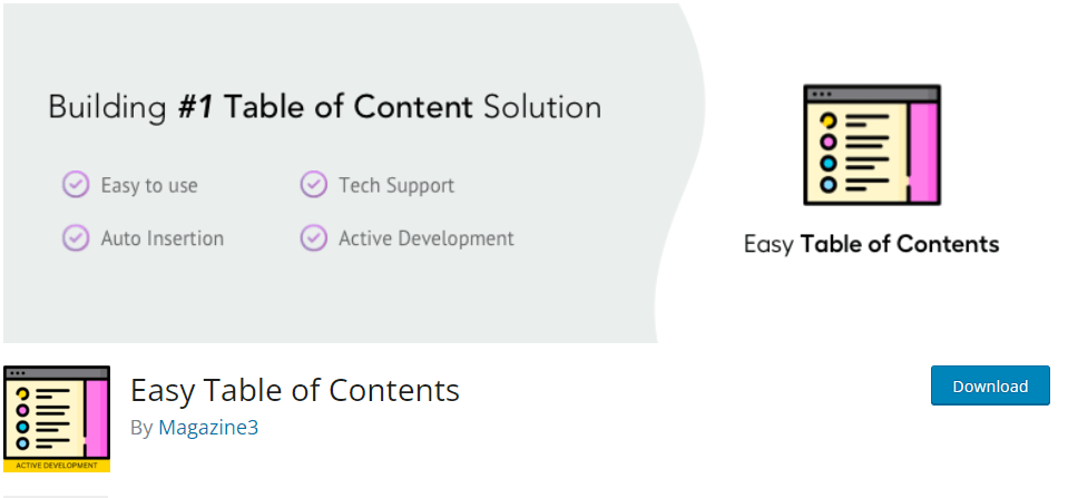Easy Table of Contents