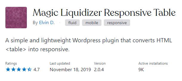 Magic Liquidizer Responsive Table