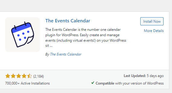 event calendar