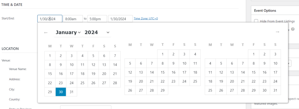 Event Calendar