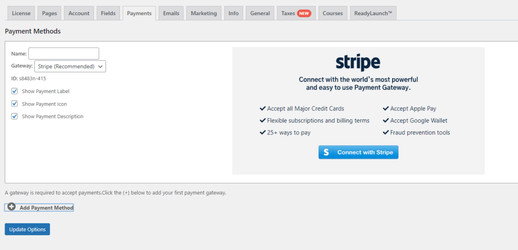 memberpress payment methode