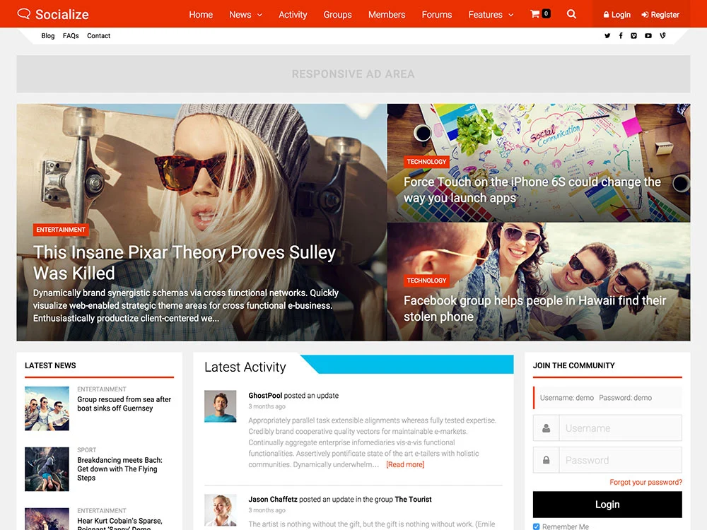socialize theme
