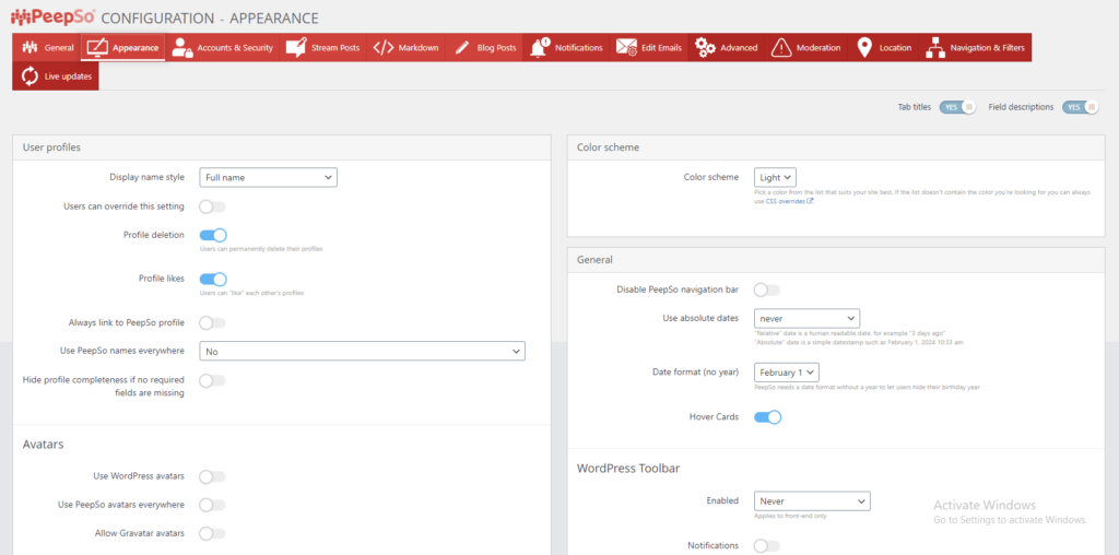 Configration setting