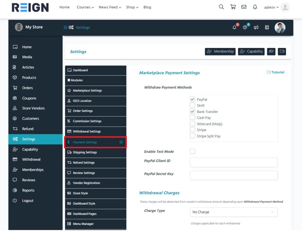 Payment option in WCFM 