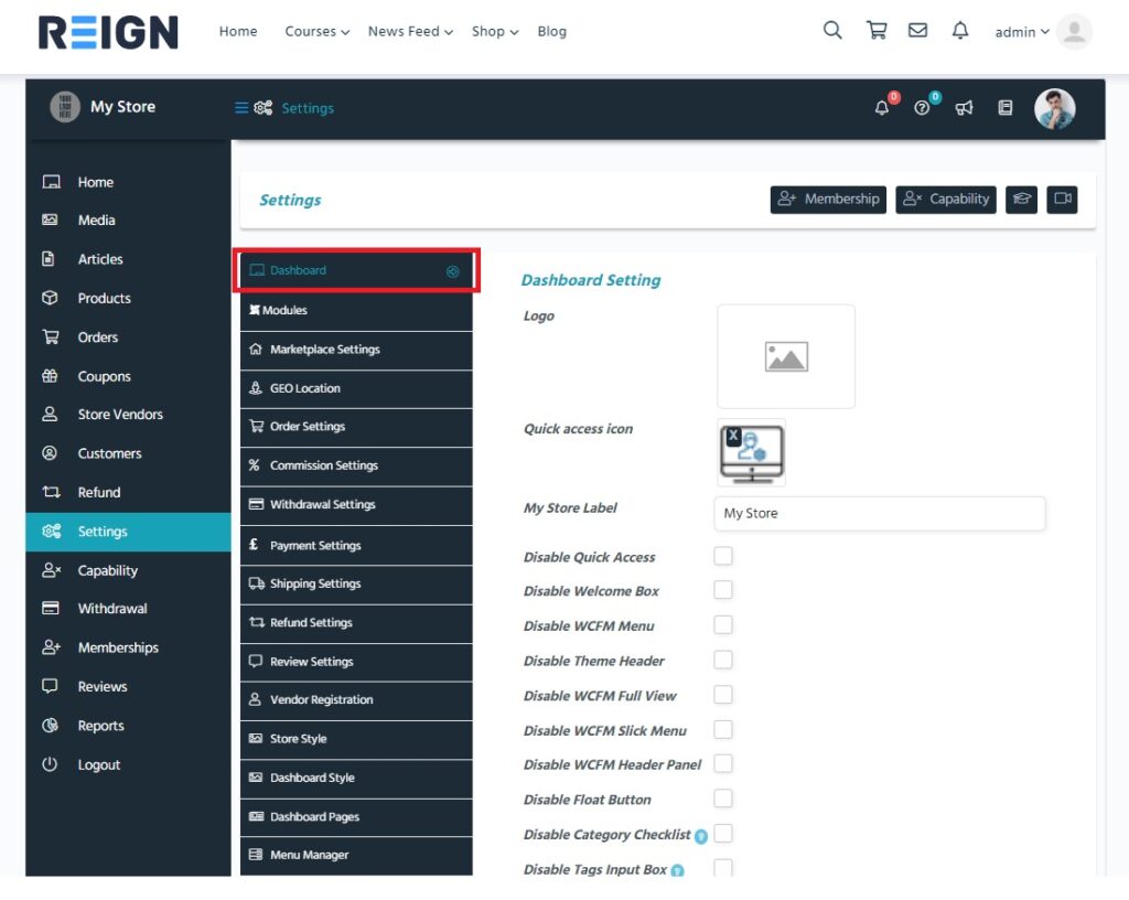 WCFM Dashboard