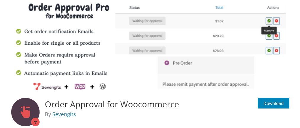 Order Approval for Woocommerce