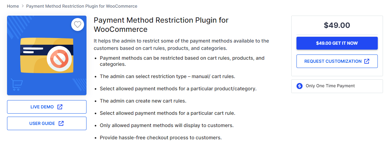 Payment Method Restricti