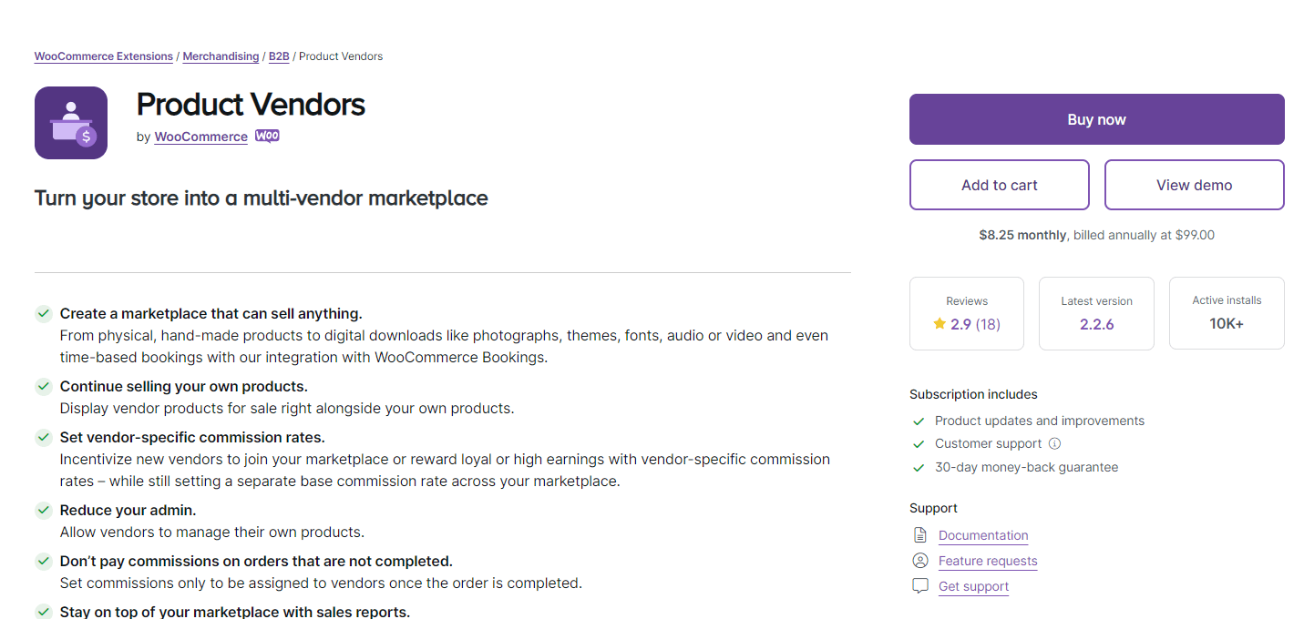Product Vendors plugin