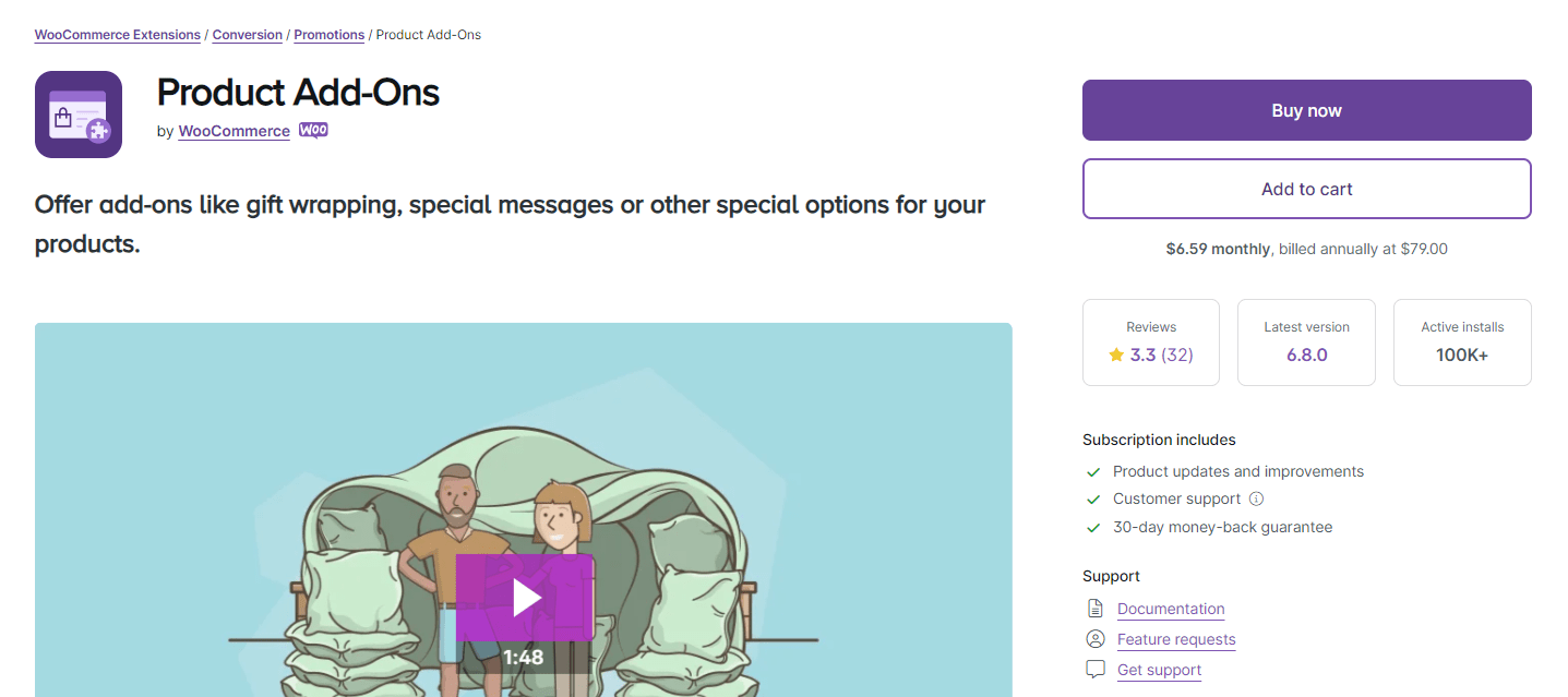 WooCommerce product add-on