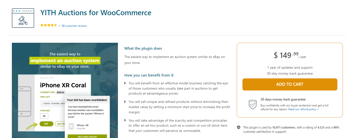YITH Auctions for WooCommerce plugin