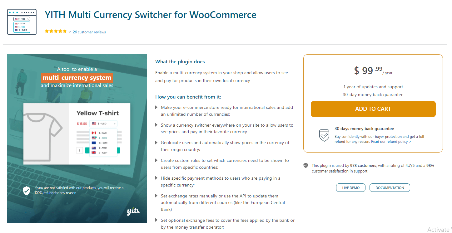 YITH Multi-Currency Switcher for WooCommerce
