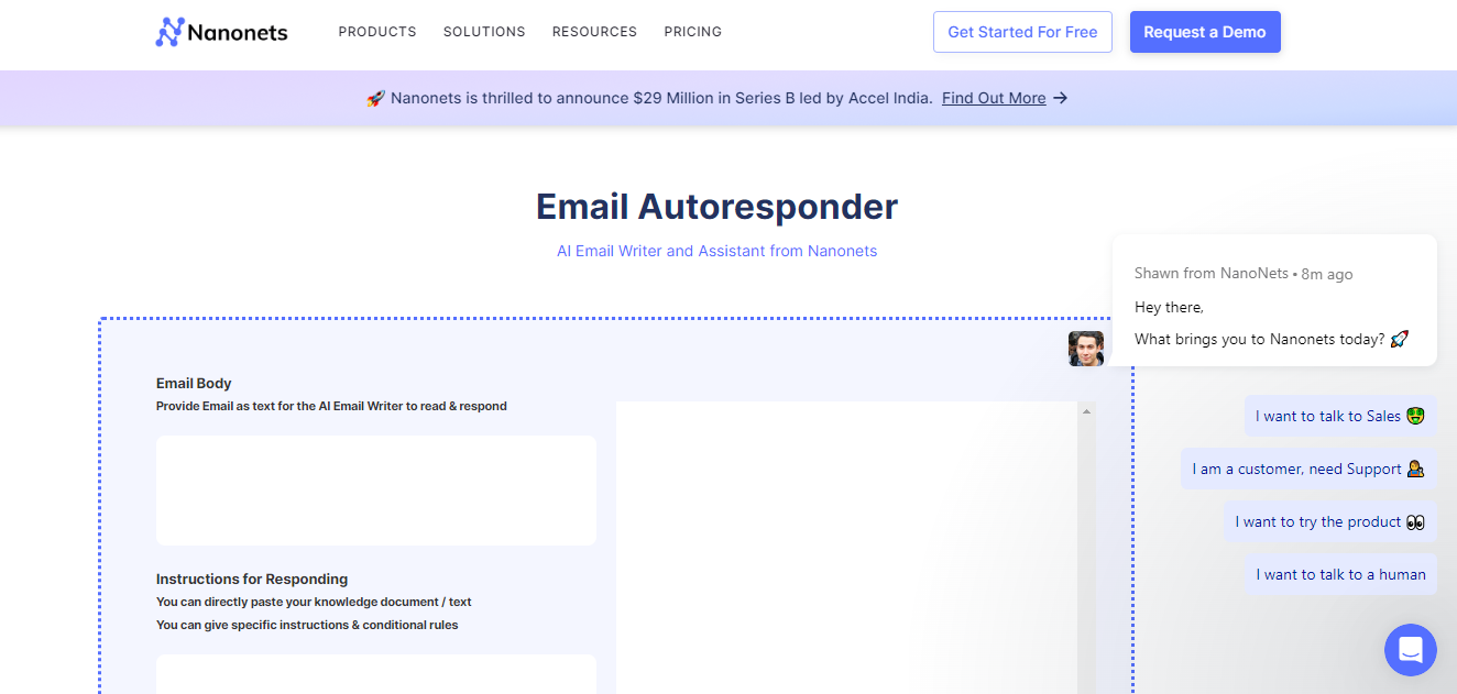 Nanonets AI Autoresponder