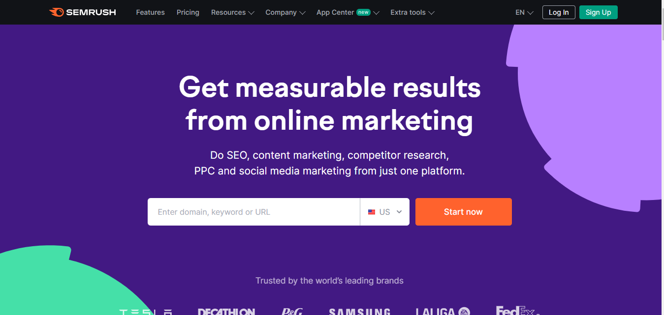 SEMrush- Domain Authority Checker websites