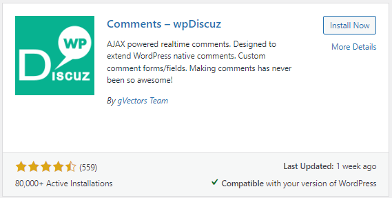 wpDiscuz Installation