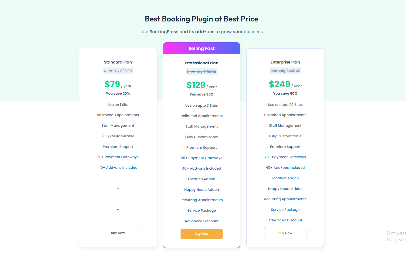 Bookingpress price