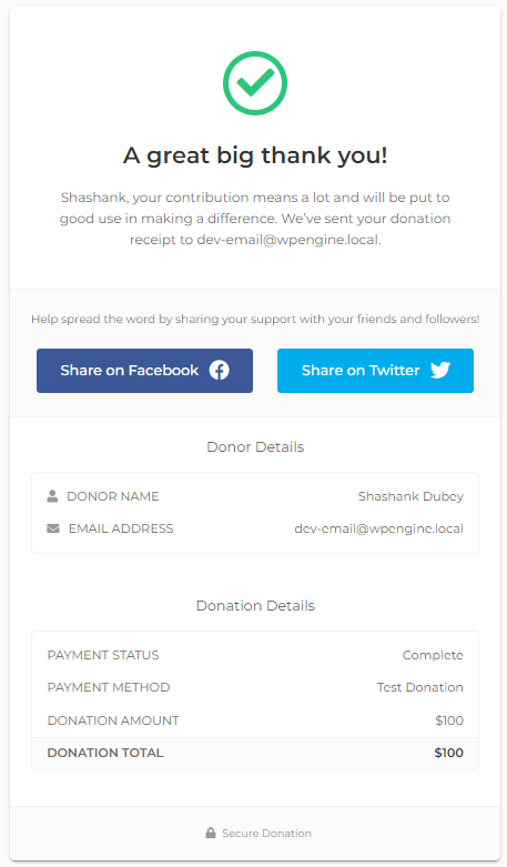 Donation status 