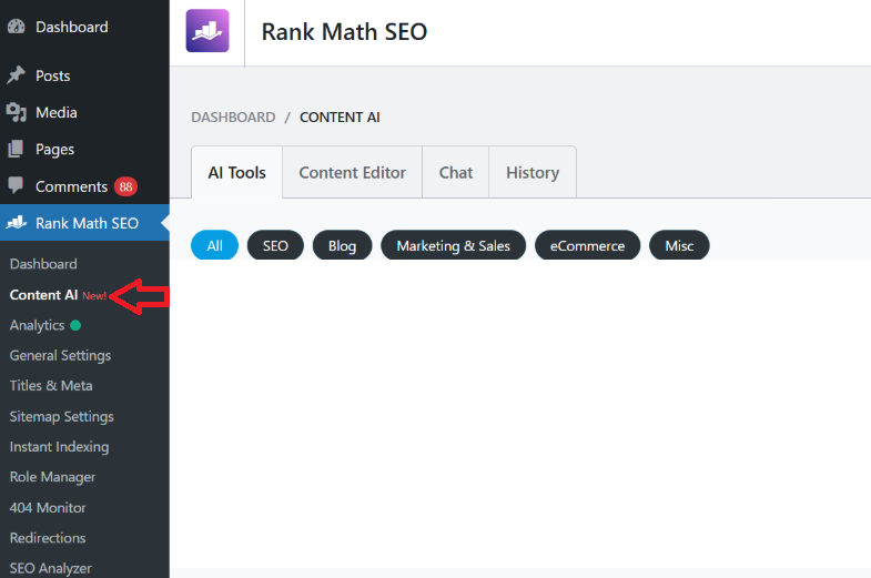 Rank Math Content AI